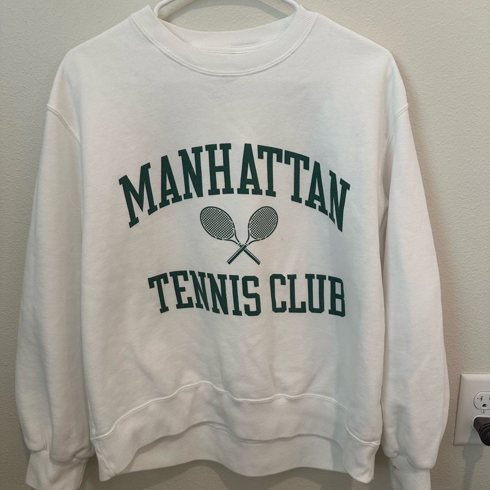 Abercrombie White Manhattan Tennis Club Sweatshirt